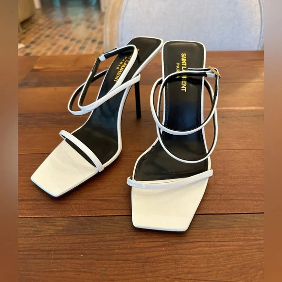 Saint Laurent White Nuit Sandal - Picture 1 of 11
